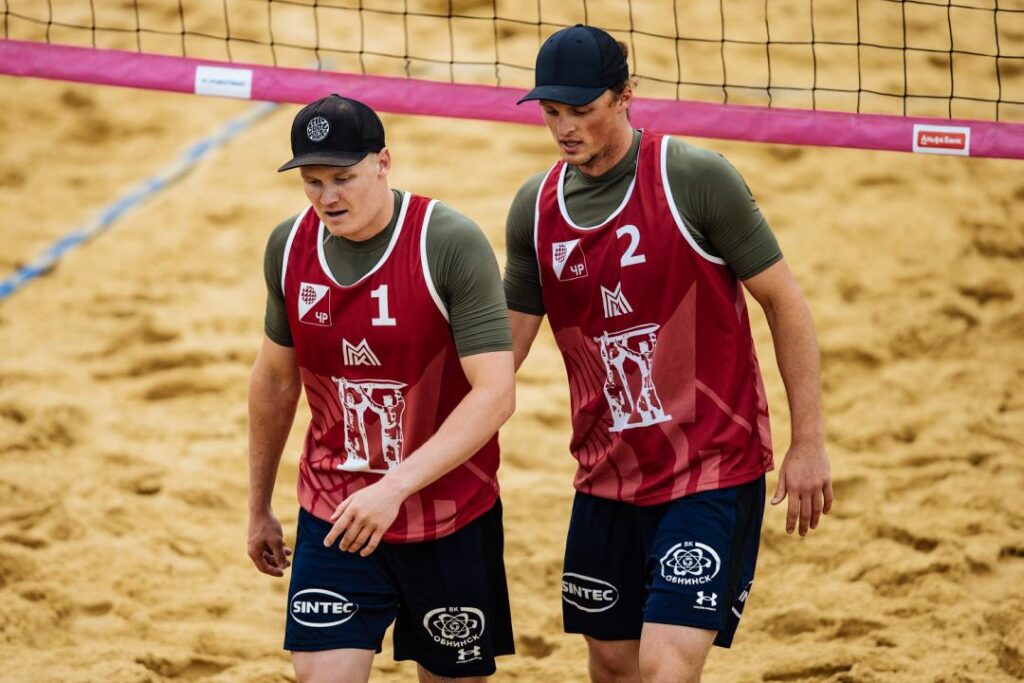 Дмитрий Веретюк (справа) и Алексей Архипов, Магнитогорск 2024 / Фото - volley.ru
